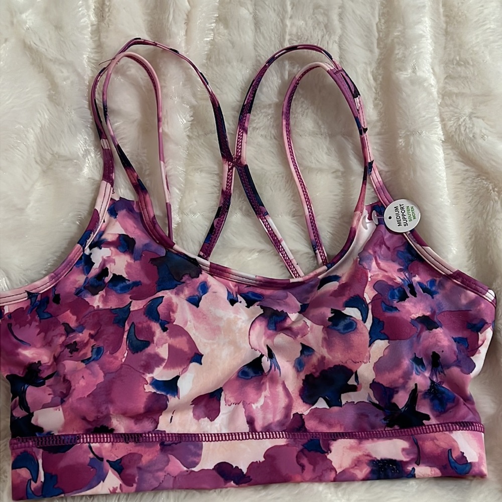 Brand Nee Gaiam Shiva Sports Bra Medium Support. Bridal Rose Print.Size XS